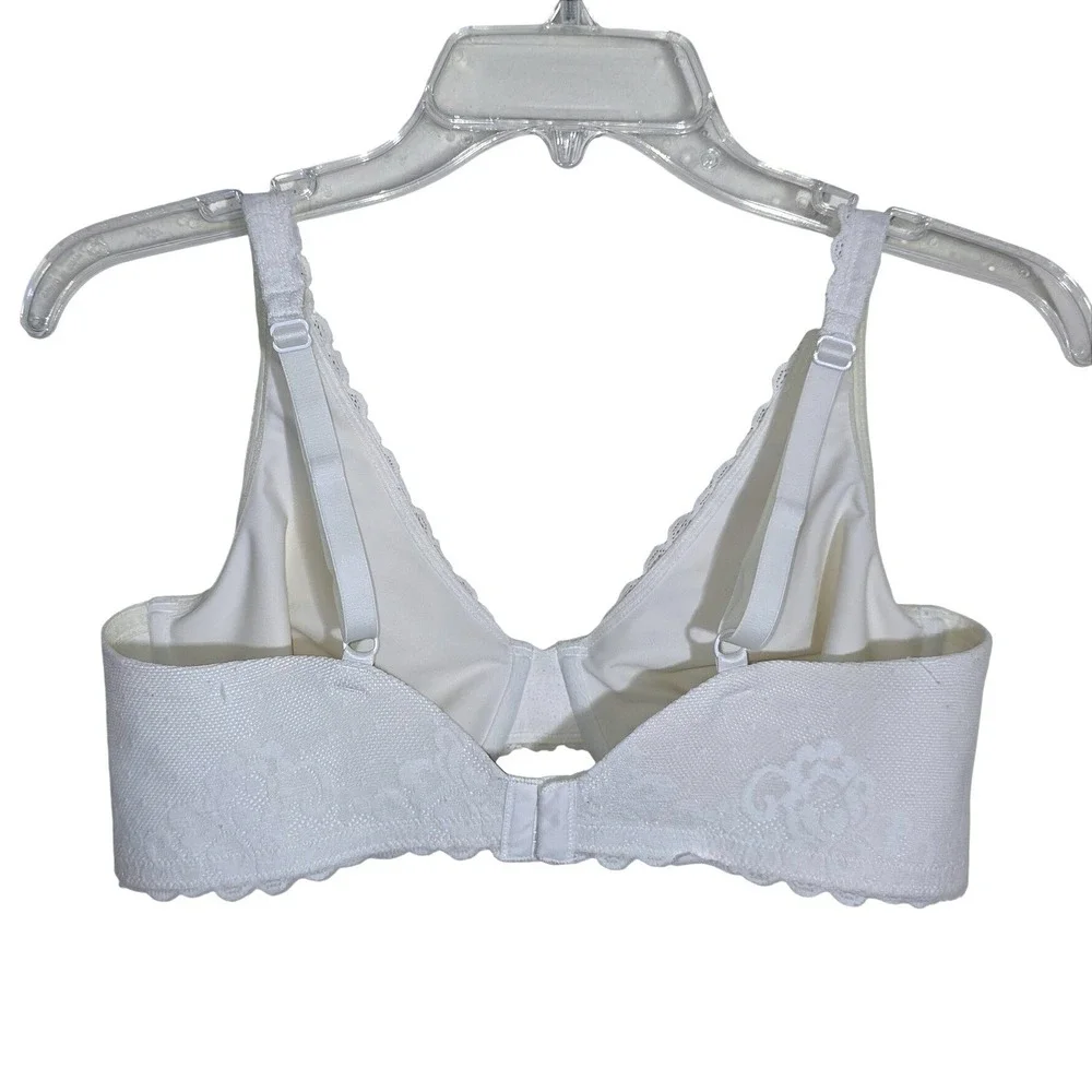 Lilyette Underwire Bra Women 38C Off White Lace Mesh Full Coverage Style 966